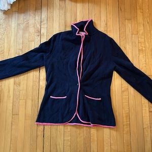 Lilly Pulitzer Navy and Pink knit Sweater Blazer, Size Medium